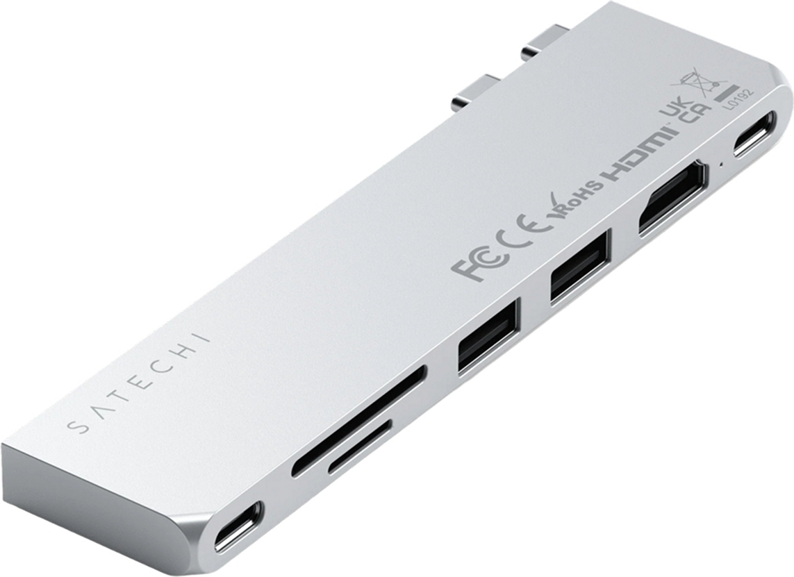 Адаптер Satechi USB-C Pro Hub Slim Silver